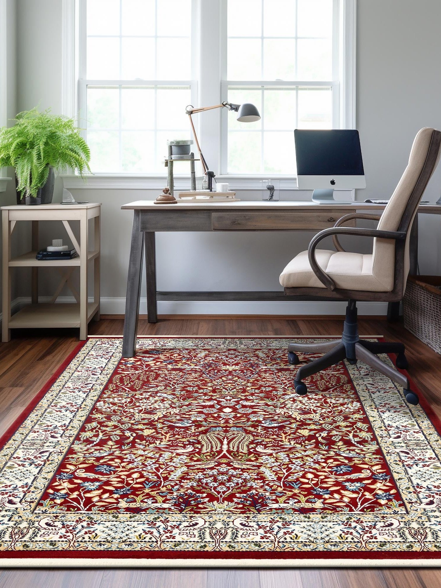 Burgundy 10' x 13' 1 Narenj Rectangle Area Rug 85% Polypropylene & 15% Polyester Traditional Classic Carpet for Living, Dining, Bedrooms, Office for Sale at Rug Engine