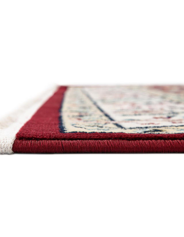Burgundy 7' 10 x 10' Narenj Rectangle Area Rug 85% Polypropylene & 15% Polyester Traditional Classic Carpet for Living, Dining, Bedrooms, Office for Sale at Rug Engine
