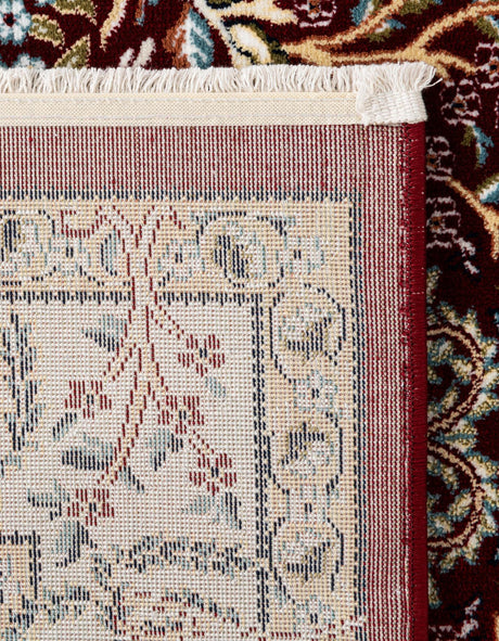 Burgundy 7' 10 x 10' Narenj Rectangle Area Rug 85% Polypropylene & 15% Polyester Traditional Classic Carpet for Living, Dining, Bedrooms, Office for Sale at Rug Engine