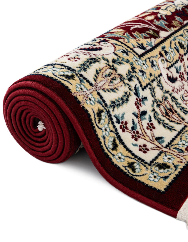 Burgundy 7' 10 x 10' Narenj Rectangle Area Rug 85% Polypropylene & 15% Polyester Traditional Classic Carpet for Living, Dining, Bedrooms, Office for Sale at Rug Engine