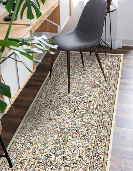 Ivory 2' 11 x 13' 1 Narenj Runner Area Rug 85% Polypropylene & 15% Polyester Traditional Classic Carpet for Living, Dining, Bedrooms, Office for Sale at Rug Engine