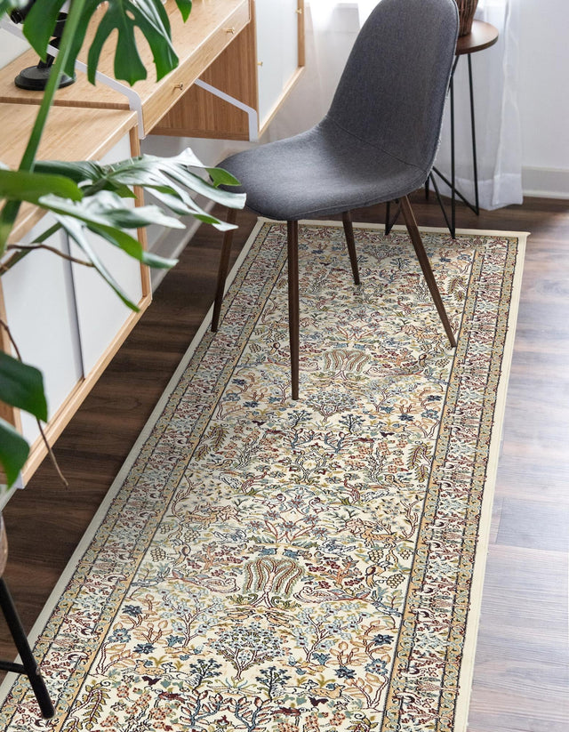 Ivory 2' 11 x 13' 1 Narenj Runner Area Rug 85% Polypropylene & 15% Polyester Traditional Classic Carpet for Living, Dining, Bedrooms, Office for Sale at Rug Engine