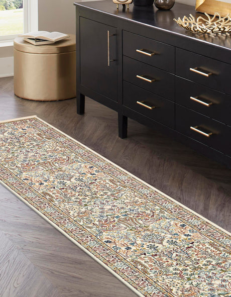 Ivory 2' 11 x 13' 1 Narenj Runner Area Rug 85% Polypropylene & 15% Polyester Traditional Classic Carpet for Living, Dining, Bedrooms, Office for Sale at Rug Engine