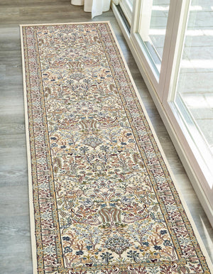 Ivory 2' 11 x 13' 1 Narenj Runner Area Rug 85% Polypropylene & 15% Polyester Traditional Classic Carpet for Living, Dining, Bedrooms, Office for Sale at Rug Engine