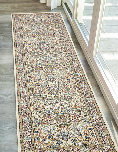 Ivory 2' 11 x 13' 1 Narenj Runner Area Rug 85% Polypropylene & 15% Polyester Traditional Classic Carpet for Living, Dining, Bedrooms, Office for Sale at Rug Engine