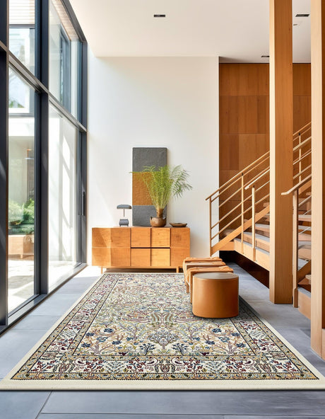 Ivory 3' 1 x 5' 3 Narenj Rectangle Area Rug 85% Polypropylene & 15% Polyester Traditional Classic Carpet for Living, Dining, Bedrooms, Office for Sale at Rug Engine