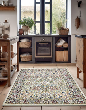 Ivory 3' 1 x 5' 3 Narenj Rectangle Area Rug 85% Polypropylene & 15% Polyester Traditional Classic Carpet for Living, Dining, Bedrooms, Office for Sale at Rug Engine