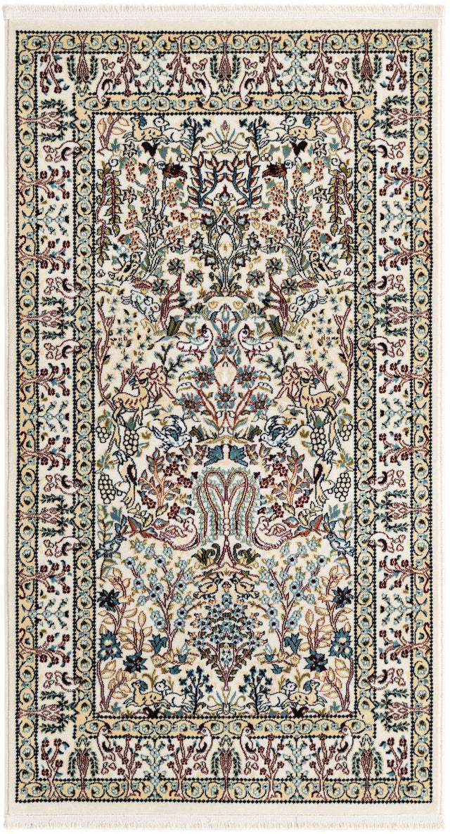Ivory 3' 1 x 5' 3 Narenj Rectangle Area Rug 85% Polypropylene & 15% Polyester Traditional Classic Carpet for Living, Dining, Bedrooms, Office for Sale at Rug Engine