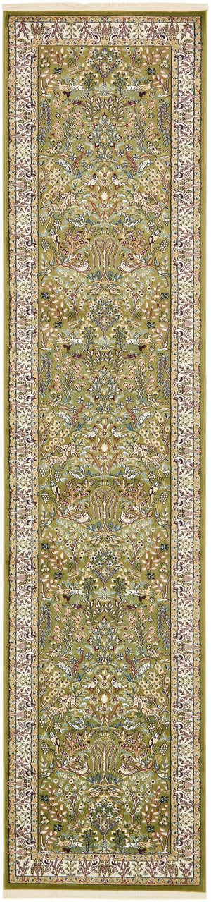 Green 2' 11 x 13' 1 Narenj Runner Area Rug 85% Polypropylene & 15% Polyester Traditional Classic Carpet for Living, Dining, Bedrooms, Office for Sale at Rug Engine