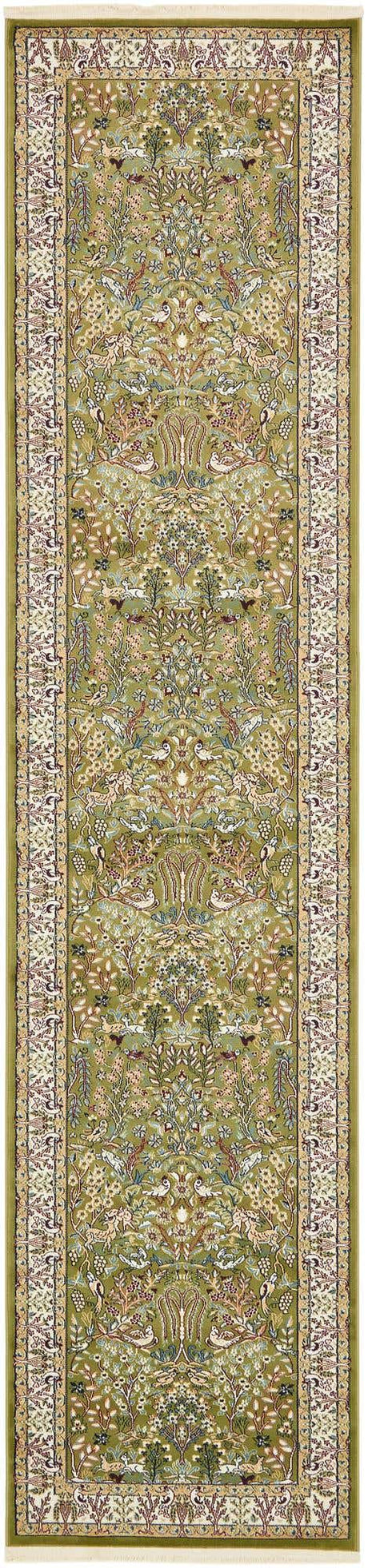 Green 2' 11 x 13' 1 Narenj Runner Area Rug 85% Polypropylene & 15% Polyester Traditional Classic Carpet for Living, Dining, Bedrooms, Office for Sale at Rug Engine