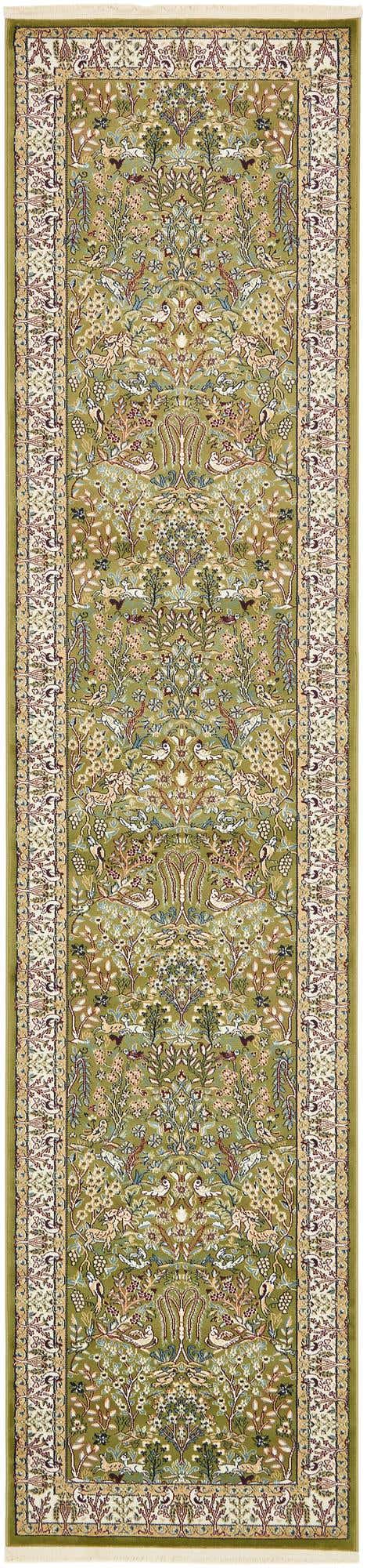 Green 2' 11 x 13' 1 Narenj Runner Area Rug 85% Polypropylene & 15% Polyester Traditional Classic Carpet for Living, Dining, Bedrooms, Office for Sale at Rug Engine