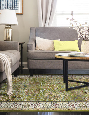 Green 2' 7 x 4' 1 Narenj Rectangle Area Rug 85% Polypropylene & 15% Polyester Traditional Classic Carpet for Living, Dining, Bedrooms, Office for Sale at Rug Engine