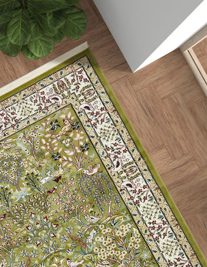 Green 2' 7 x 4' 1 Narenj Rectangle Area Rug 85% Polypropylene & 15% Polyester Traditional Classic Carpet for Living, Dining, Bedrooms, Office for Sale at Rug Engine
