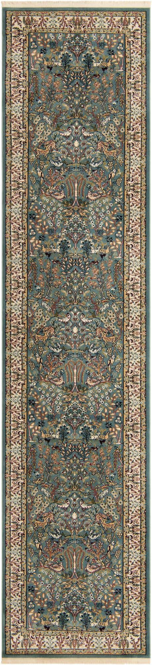 Blue 2' 11 x 13' 1 Narenj Runner Area Rug 85% Polypropylene & 15% Polyester Traditional Classic Carpet for Living, Dining, Bedrooms, Office for Sale at Rug Engine
