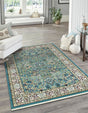 Blue 6' 1 x 9' Narenj Rectangle Area Rug 85% Polypropylene & 15% Polyester Traditional Classic Carpet for Living, Dining, Bedrooms, Office for Sale at Rug Engine