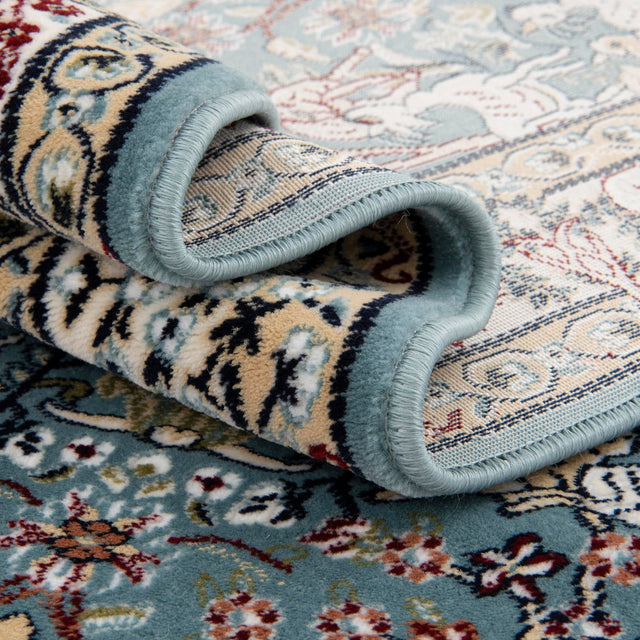 Blue 2' 7 x 4' 1 Narenj Rectangle Area Rug 85% Polypropylene & 15% Polyester Traditional Classic Carpet for Living, Dining, Bedrooms, Office for Sale at Rug Engine