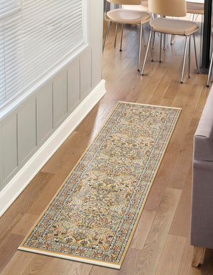 Beige 2' 11 x 13' 1 Narenj Runner Area Rug 85% Polypropylene & 15% Polyester Traditional Classic Carpet for Living, Dining, Bedrooms, Office for Sale at Rug Engine