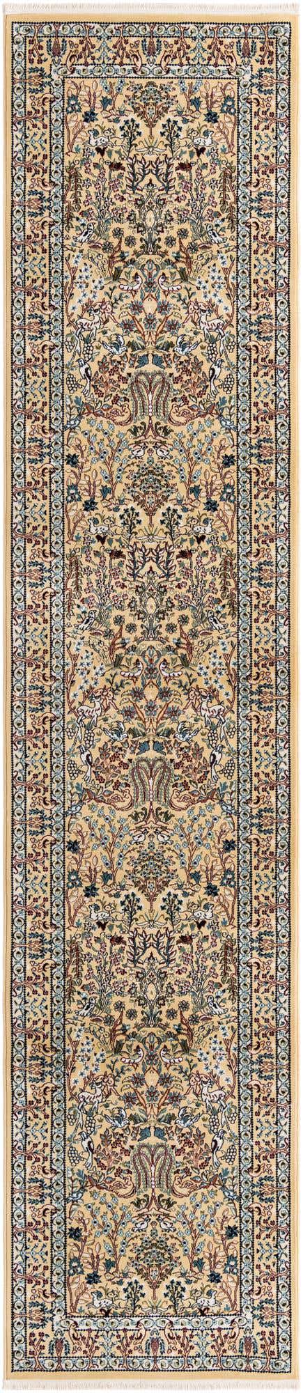 Beige 2' 11 x 13' 1 Narenj Runner Area Rug 85% Polypropylene & 15% Polyester Traditional Classic Carpet for Living, Dining, Bedrooms, Office for Sale at Rug Engine