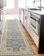 Blue 2' 11 x 13' 1 Narenj Runner Area Rug 85% Polypropylene & 15% Polyester Traditional Classic Carpet for Living, Dining, Bedrooms, Office for Sale at Rug Engine