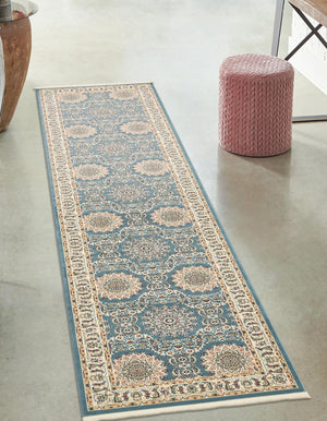 Blue 2' 11 x 13' 1 Narenj Runner Area Rug 85% Polypropylene & 15% Polyester Traditional Classic Carpet for Living, Dining, Bedrooms, Office for Sale at Rug Engine
