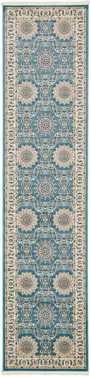 Blue 2' 11 x 13' 1 Narenj Runner Area Rug 85% Polypropylene & 15% Polyester Traditional Classic Carpet for Living, Dining, Bedrooms, Office for Sale at Rug Engine