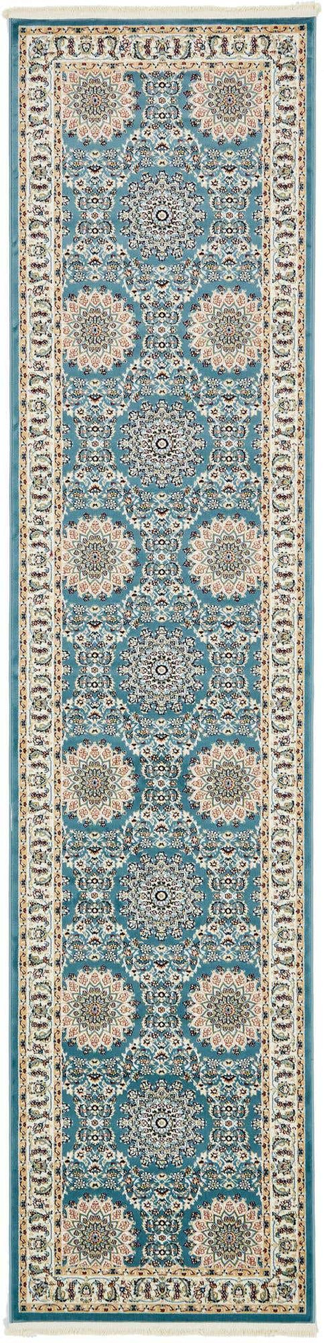 Blue 2' 11 x 13' 1 Narenj Runner Area Rug 85% Polypropylene & 15% Polyester Traditional Classic Carpet for Living, Dining, Bedrooms, Office for Sale at Rug Engine