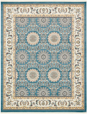 Blue 7' 10 x 10' Narenj Rectangle Area Rug 85% Polypropylene & 15% Polyester Traditional Classic Carpet for Living, Dining, Bedrooms, Office for Sale at Rug Engine