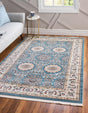 Blue 5' 3 x 8' Narenj Rectangle Area Rug 85% Polypropylene & 15% Polyester Traditional Classic Carpet for Living, Dining, Bedrooms, Office for Sale at Rug Engine
