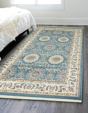 Blue 3' 1 x 5' 3 Narenj Rectangle Area Rug 85% Polypropylene & 15% Polyester Traditional Classic Carpet for Living, Dining, Bedrooms, Office for Sale at Rug Engine