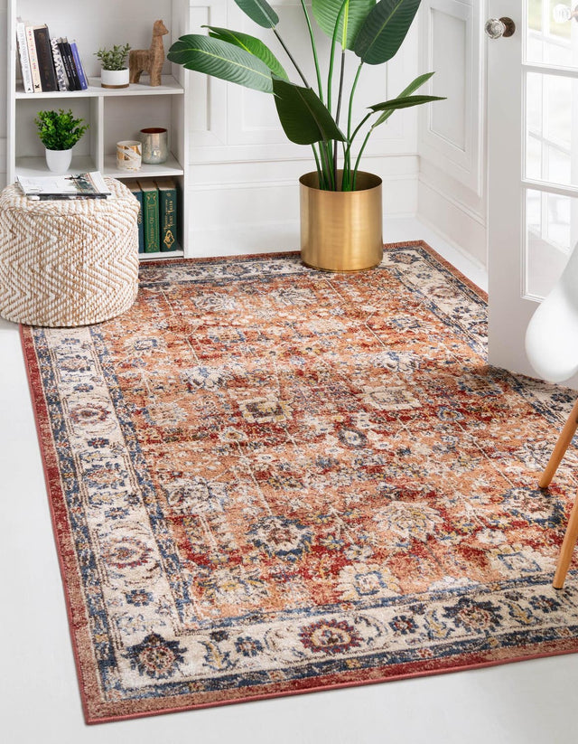 Terracotta 8' x 10' Utopia Rectangle Area Rug Traditional Vintage Persian Inspired Vivid Color Durable Carpet for Unique Interiors for Sale at Rug Engine