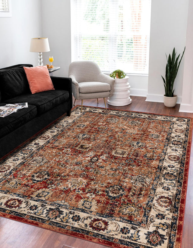 Terracotta 8' x 10' Utopia Rectangle Area Rug Traditional Vintage Persian Inspired Vivid Color Durable Carpet for Unique Interiors for Sale at Rug Engine