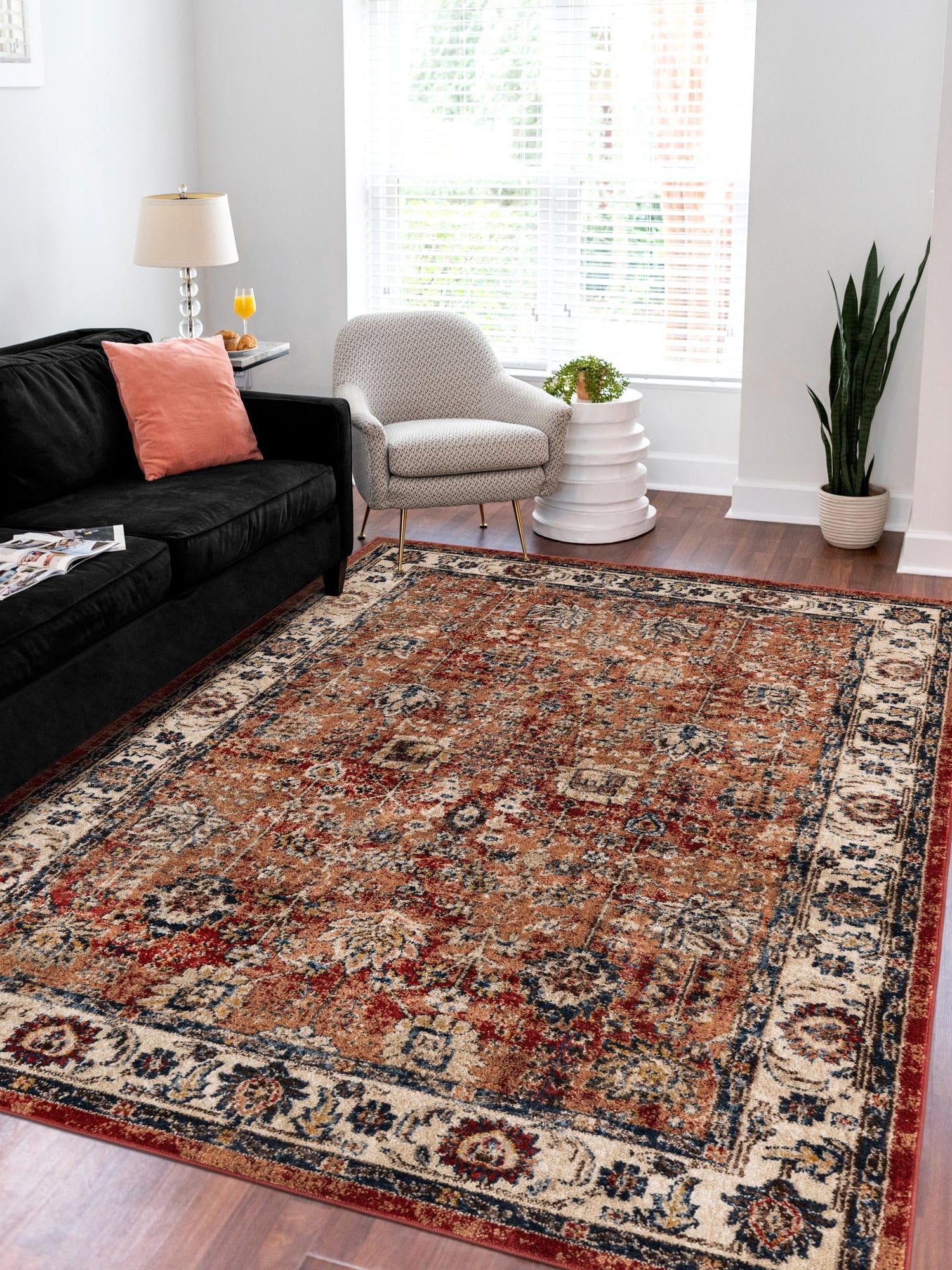 Terracotta 9' x 12' 2 Utopia Rectangle Area Rug Traditional Vintage Persian Inspired Vivid Color Durable Carpet for Unique Interiors for Sale at Rug Engine