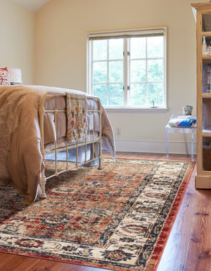 Terracotta 8' x 10' Utopia Rectangle Area Rug Traditional Vintage Persian Inspired Vivid Color Durable Carpet for Unique Interiors for Sale at Rug Engine