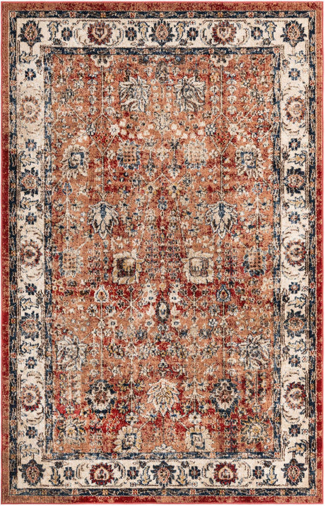 Terracotta 5' 1 x 8' Utopia Rectangle Area Rug Traditional Vintage Persian Inspired Vivid Color Durable Carpet for Unique Interiors for Sale at Rug Engine