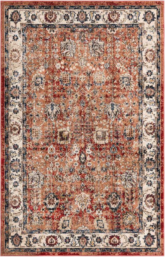 Terracotta 5' 1 x 8' Utopia Rectangle Area Rug Traditional Vintage Persian Inspired Vivid Color Durable Carpet for Unique Interiors for Sale at Rug Engine