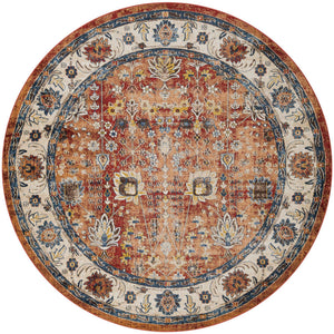 Terracotta 8' x 8' Utopia Round Area Rug Traditional Vintage Persian Inspired Vivid Color Durable Carpet for Unique Interiors for Sale at Rug Engine