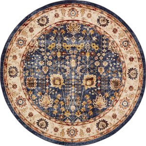 Light Blue 8' x 8' Utopia Round Area Rug Traditional Vintage Persian Inspired Vivid Color Durable Carpet for Unique Interiors for Sale at Rug Engine