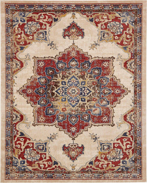 Cream 8' x 10' Utopia Rectangle Area Rug Traditional Vintage Persian Inspired Vivid Color Durable Carpet for Unique Interiors for Sale at Rug Engine