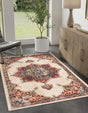 Cream 4' x 6' Utopia Rectangle Area Rug Traditional Vintage Persian Inspired Vivid Color Durable Carpet for Unique Interiors for Sale at Rug Engine