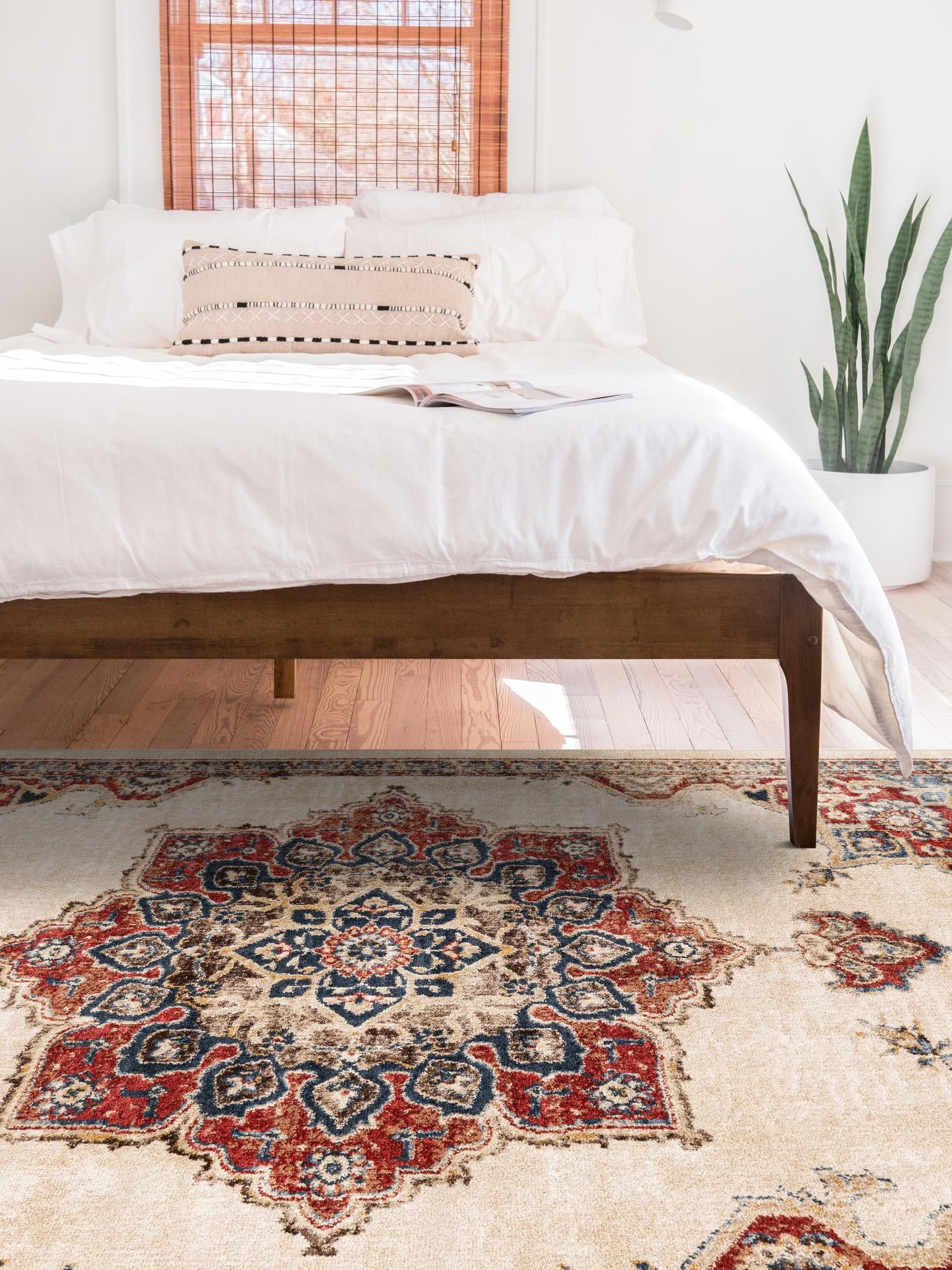 Cream 4' x 6' Utopia Rectangle Area Rug Traditional Vintage Persian Inspired Vivid Color Durable Carpet for Unique Interiors for Sale at Rug Engine