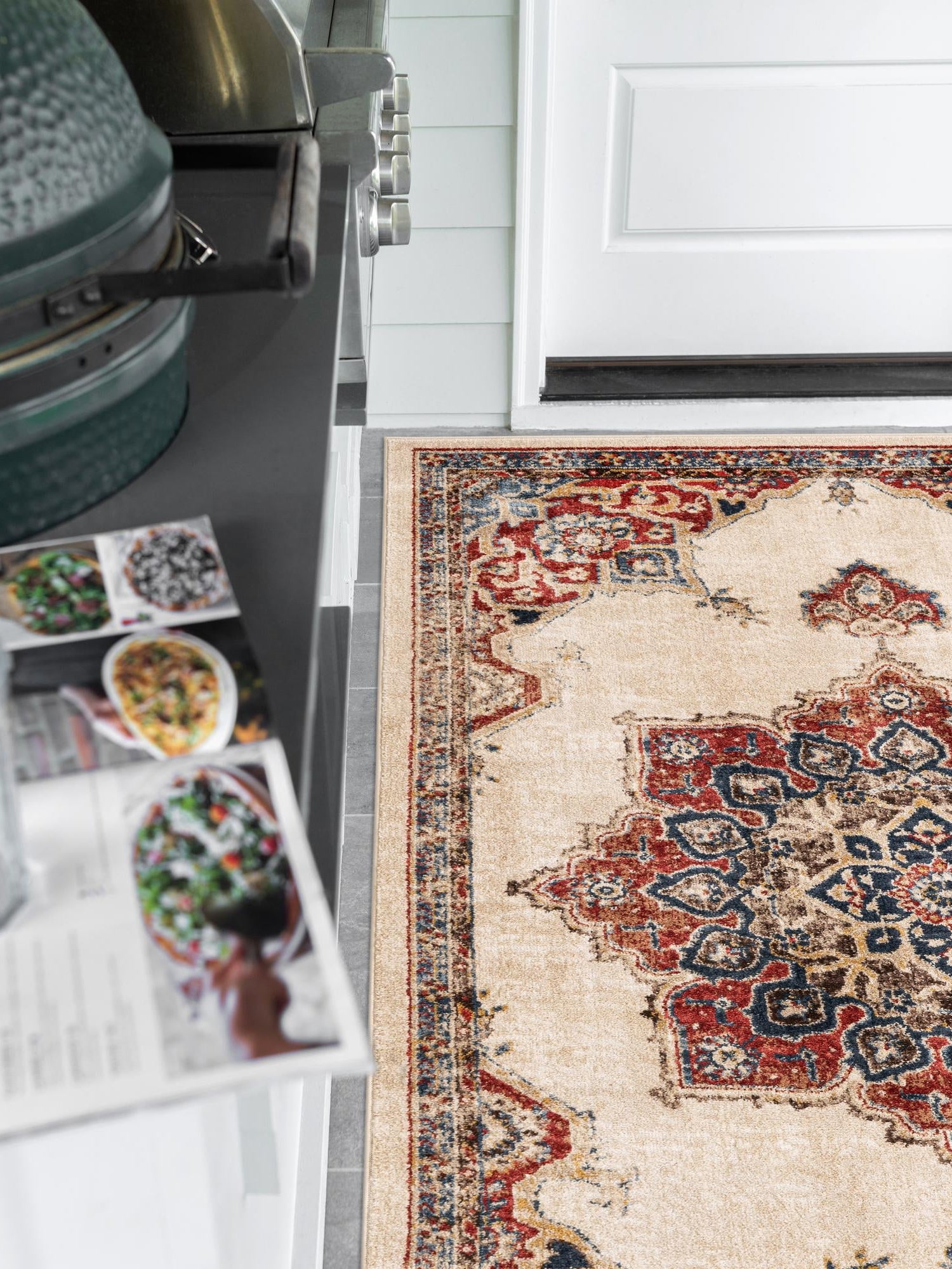 Cream 4' x 6' Utopia Rectangle Area Rug Traditional Vintage Persian Inspired Vivid Color Durable Carpet for Unique Interiors for Sale at Rug Engine