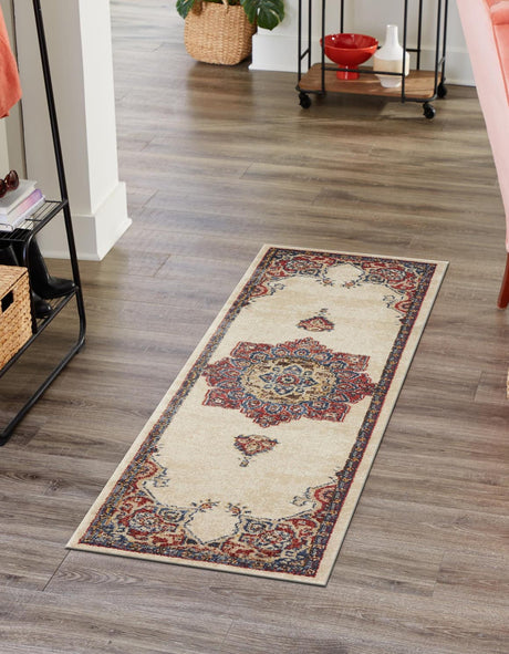 Cream 2' 7 x 10' Utopia Runner Area Rug Traditional Vintage Persian Inspired Vivid Color Durable Carpet for Unique Interiors for Sale at Rug Engine
