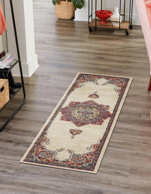 Cream 2' x 6' 1 Utopia Runner Area Rug Traditional Vintage Persian Inspired Vivid Color Durable Carpet for Unique Interiors for Sale at Rug Engine