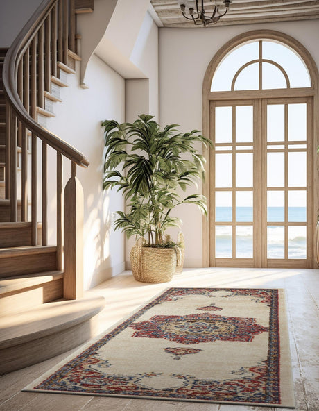 Cream 2' 7 x 10' Utopia Runner Area Rug Traditional Vintage Persian Inspired Vivid Color Durable Carpet for Unique Interiors for Sale at Rug Engine
