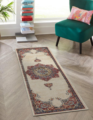 Cream 2' x 6' 1 Utopia Runner Area Rug Traditional Vintage Persian Inspired Vivid Color Durable Carpet for Unique Interiors for Sale at Rug Engine