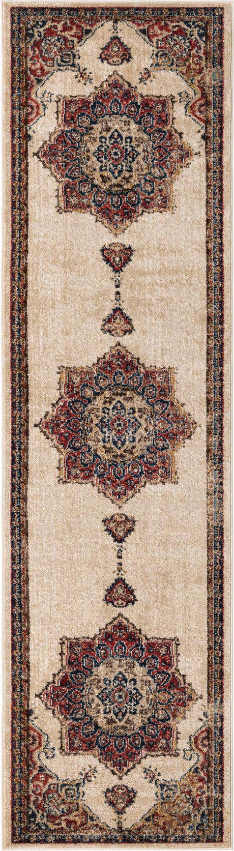 Cream 2' 7 x 10' Utopia Runner Area Rug Traditional Vintage Persian Inspired Vivid Color Durable Carpet for Unique Interiors for Sale at Rug Engine