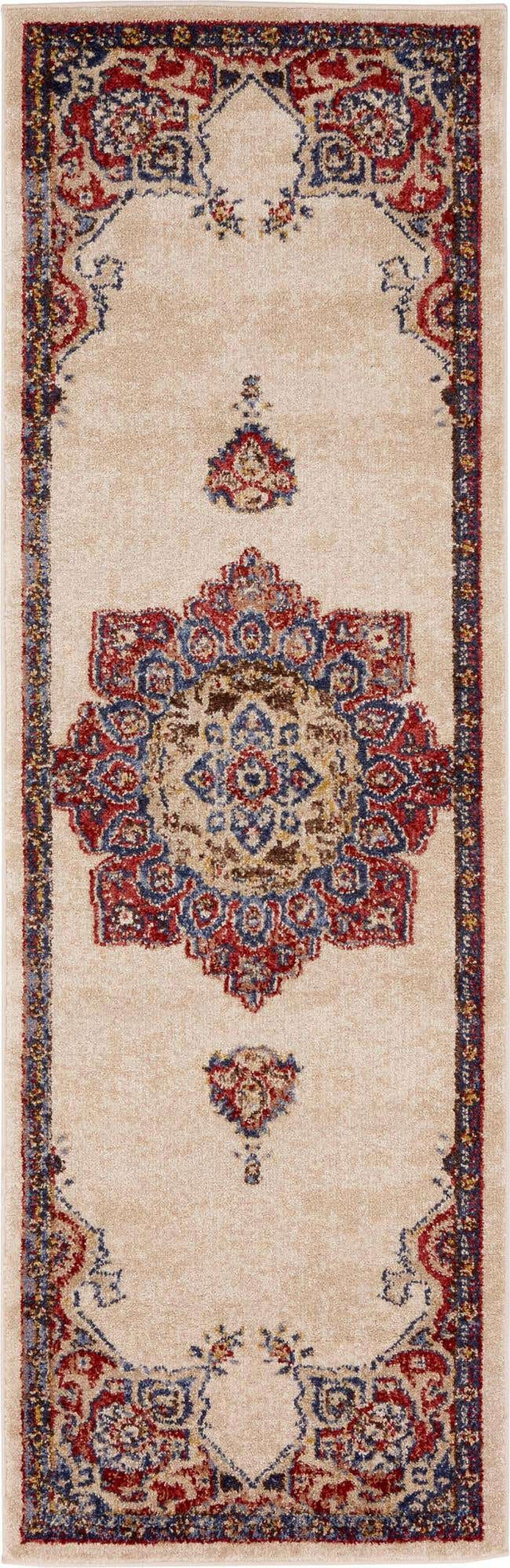 Cream 2' x 6' 1 Utopia Runner Area Rug Traditional Vintage Persian Inspired Vivid Color Durable Carpet for Unique Interiors for Sale at Rug Engine