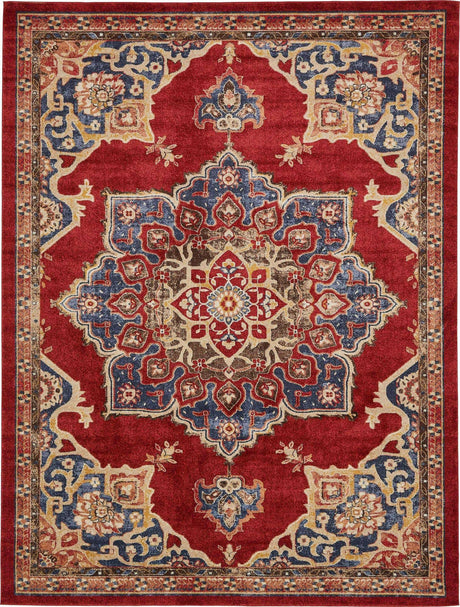 Burgundy 9' x 12' Utopia Rectangle Area Rug Traditional Vintage Persian Inspired Vivid Color Durable Carpet for Unique Interiors for Sale at Rug Engine