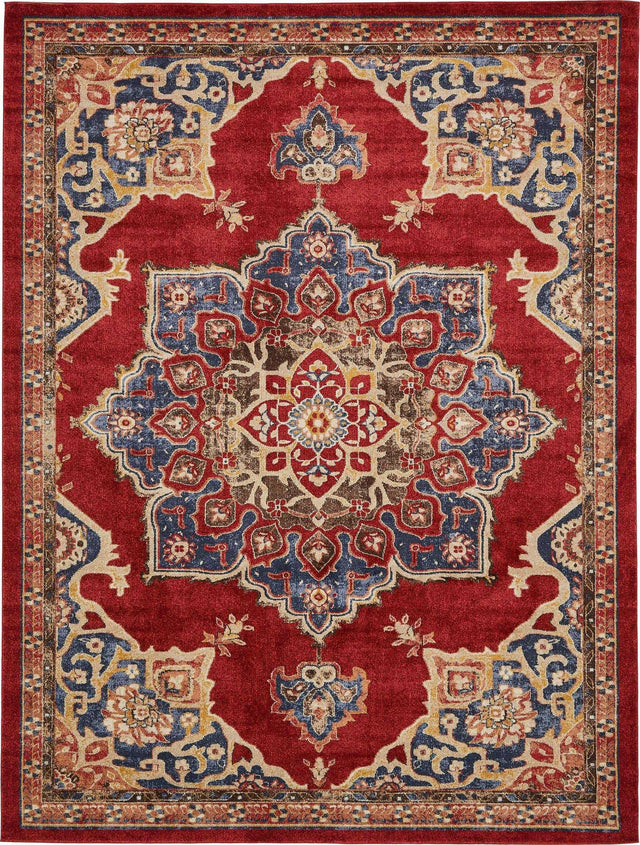 Burgundy 9' x 12' Utopia Rectangle Area Rug Traditional Vintage Persian Inspired Vivid Color Durable Carpet for Unique Interiors for Sale at Rug Engine