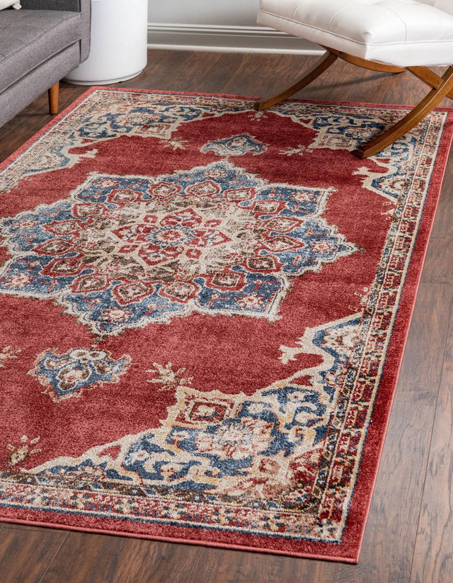 Burgundy 8' x 10' Utopia Rectangle Area Rug Traditional Vintage Persian Inspired Vivid Color Durable Carpet for Unique Interiors for Sale at Rug Engine